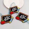 2.6"x1.8" 12pcs Black to School ABC Black Board Patch Iron