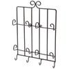 Bard's Wall Mounted Wrought Iron 4 Plate & 4 Saucer Display Hanger, Black, 11" W x 18.5" H
