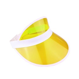 ANZEE DISCOVER THE NEW YOU Yellow Unisex Neon Sun Visor Hats Bright Assorted Colours for Summer Sports, Pub Golf, Cycling, 80s Fancy Dress, Festivals, Hen Party Accessories