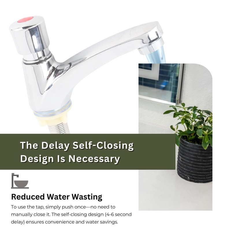 Rankomu Cold Water Tap Push Button Self-Closing for Guest Toilet