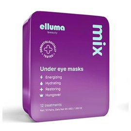 Elluma Beauty Under Eye Patches (12 Pairs) - Gel Restoring Face Mask - Reduce Dark Circles, Puffy Eyes, Under Eye Bags, Wrinkles - Mix Set - Energizing, Hydrating, Restoring, Hungover