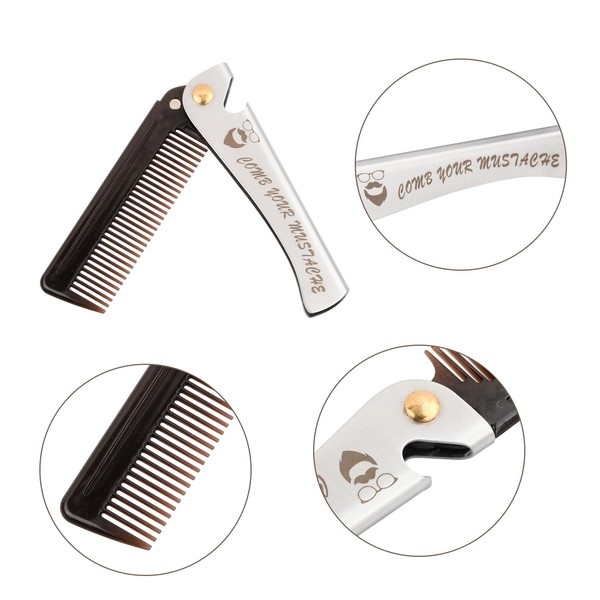 Dokeno Foldable Comb, Beard Comb, Hairdressing Tool for Men, Beard
