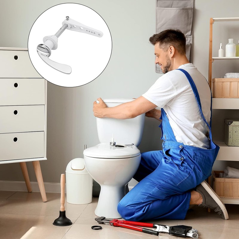 WchoeSS Toilet Flush Handle, Alloy Toilet Cistern Lever Flush Handle