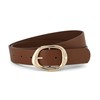 Earnda Brown Leather Belts for Women Casual Fashion Waist Belt