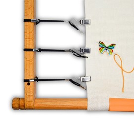 Canvas Stretch Clips for cross stitch and Needle minder Side Tensioners Set of 8 Clips for Scroll Frames embroidery kit Set of 8 side tensioners for embroidery frames Scroll Rod Side Bar Tension Clips Scroll Rod