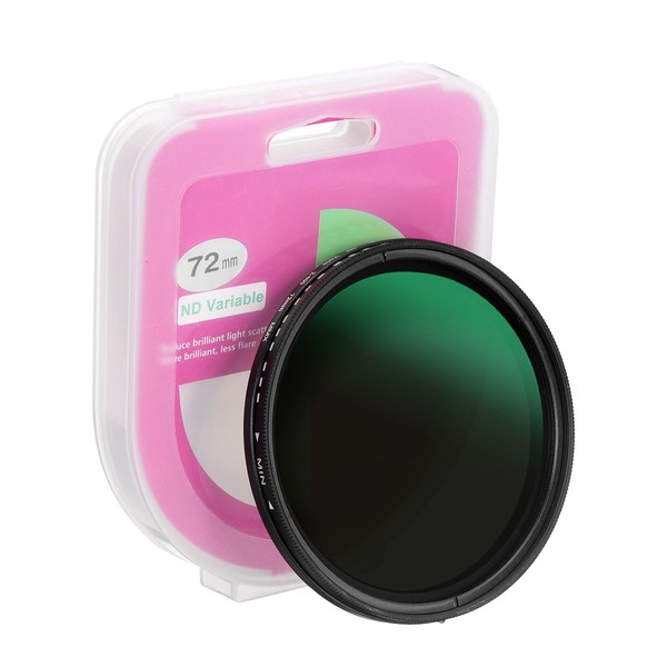 PATIKIL 72mm ND Filter, Variable ND Lens ND2-ND400 Adjustable Neutral
