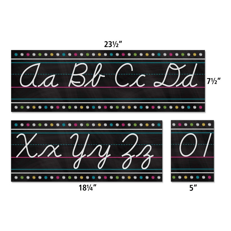 Teacher Created Resources Chalkboard Brights Cursive Writing Bulletin Board Set