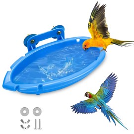 Sunshine smile Parrot Bath, Small Parrot Shower Bath, Bird Bath for Cage, Hanging Bird Bath Bath, Parrot Shower Bird Cage Accessories, Parrot Bathtub Bird, Bird Cage Accessories