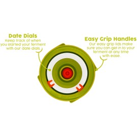 Grow Your Pantry Fermentation Lids: 4 Pieces of Mason Jar Lids That Fit Wide Mouth Mason Jars, 1 Pump, 1 Sticker and Pen Set, and 1 Recipe Booklet as Part of Your Fermentation Kit