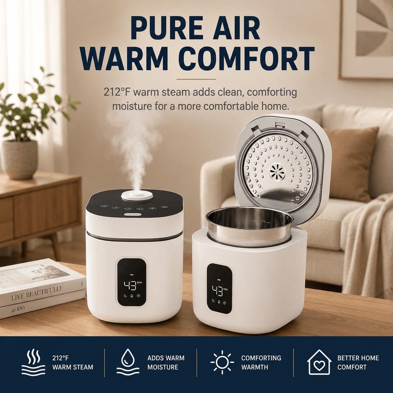 XAMATTS 3.5L Stainless Steel Warm Mist Humidifier