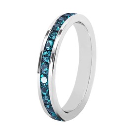 Muse Art Design Round Eternity Band Ring (Channel Set) with Crystal Birthstone