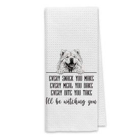 DIBOR Chow Chow Dog Kitchen Towels, Chow Chow Gifts Dish Towels Dishcloth, Funny Dog Every Meal You Make Cloth Hand Towels Tea Towels for Bathroom Kitchen, Gifts for Dog Lovers, 16x24 Inches