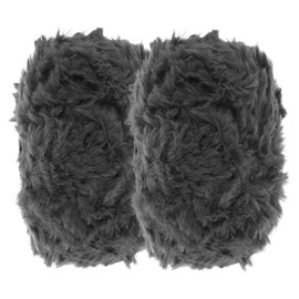 OSALADI 2PCS Light Gray Imitation Wool Faux Fur Yarn Chunky Fluffy Eyelash Yarn for Hand Crochet Knitting for Scarfs Hats Blankets Premium Fibers Pilling