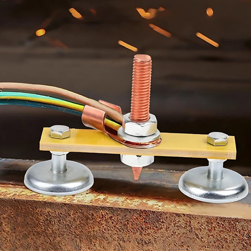 2PCS Magnetic Welding Ground Clamps - Strong Magnet Head Support