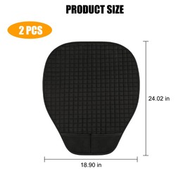 HZEL Front Car Seat Cover, 2PCS Anti-Slip Fully Wrapped Driver Vehicle Bottom Seat Cushion Cover, Breathable Waterproof Automotive Front Chair Protector, Universal for SUV RV Truck (Black)