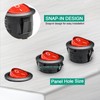 QTEATAK KCD1 On/Off 3-Pin 2-Position Snap 10A/125V, 6A/250V Red LED