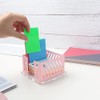 Pink Sticky Note Holder Metal Mesh Memo Cube Post Note
