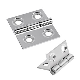 8 Pcs Stainless Steel Folding Hinges 0.98 Inch Cabinet Hinges, Rustproof Small Door Hinges, Reinforced Design for Cabinets, Foldable Tables, Toolboxes, Outdoor Furniture