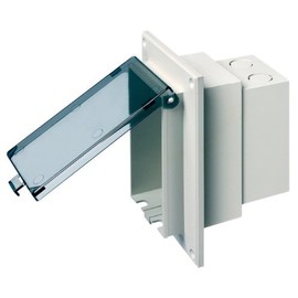 Arlington DBVR1C-1 Low Profile IN BOX Electrical Box with Weatherproof Cover for Flat Surface Retrofit Construction, 1-Gang, Vertical, Clear
