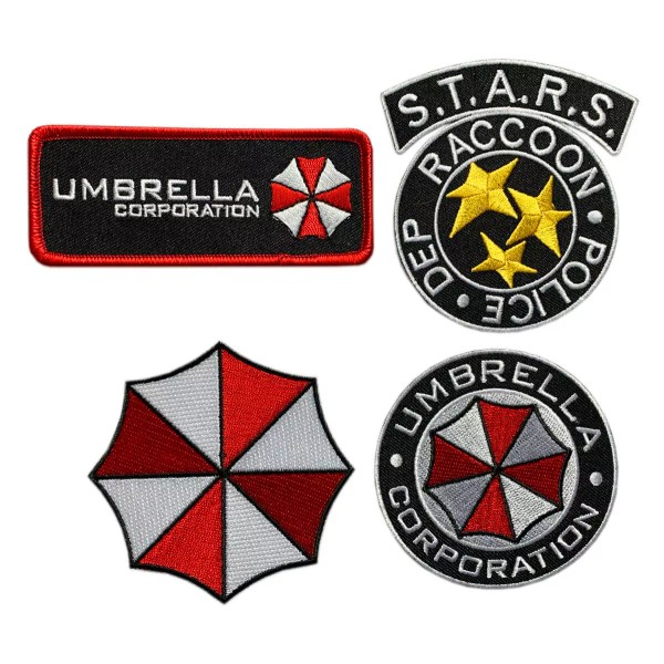 Resident Evil S.T.A.R.S Raccoon Umbrella Corporation Patch (4PC Bundle -iron