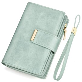 BKNOOU Small Wallets for Women RFID Blocking Leather Wallet Ladies Wallet Card Holder Compact Bifold Wallet with Coin Pocket