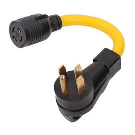 NEMA 14-50P to L14-20R 120V/240V 20Amp 4 Prong Plug Male to Twist Lock 4 Prong Female Receptacle RV Generator Power Cord Adapter
