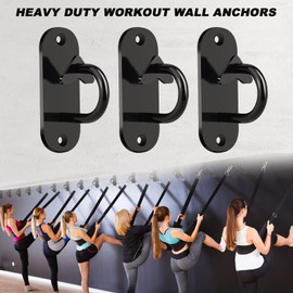 Pack of 3 Resistance Band Wall Anchor, Workout Wall Mount, Holds up to 300 lbs, Gym Workout Equipment Accessories for Strength Training, Fitness, Yoga, Swings, Hammocks