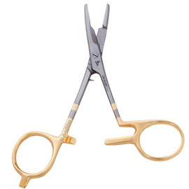 Dr. Slick Twisted Loop Scissor Clamp 5-1/2", Gold Loops, Straight (1/2)
