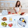 EDLMKM Insulated Lunch Bag for Women Kids, Blue Flower Insulated