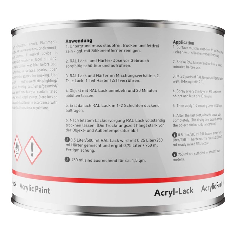 RAL 9005 Jet black/Tiefschwarz Acrylic paint matt 0.75 litre /