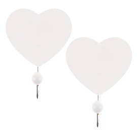 BESPORTBLE 2pcs Heart Shaped Wall Hook Coat Hooks Wall Mounted Coat Rack Closet Hooks Door Hook Hanger Home Organizer White