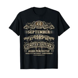 September 1985 40 Year Old Birthday Gifts for Men 40th Bday T-Shirt