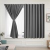 Muamar Velcro Blackout Curtains for Bedroom 2 Panels with Tiebacks(Grey,