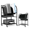 Gtouse 2 Tier Open Laptop Charging Cart with Wheels, 10