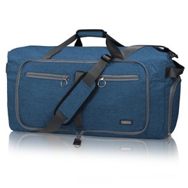 Fmeida Travel Duffel Bag 65L for Men Women Foldable Holdall Bags Weekend Bag Large Capacity Duffle Bag (Navy Blue)