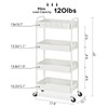 TOOLF 4-Tier Metal Rolling Cart with Wheels, Storage Utility Organizer
