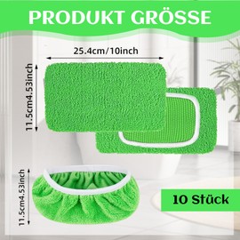 YGCQFH Pack of 10 Floor Mop Covers, Washable Mop Cover for Hard Floors, Wooden Floors, Moist Floor Cloths, Microfibre Reusable Floor Cloths, Floor Cloths Wet - 25.5 x 11.5 cm