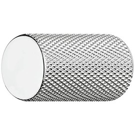 Gedotec King Furniture Handle Chrome-Plated Polished Aluminium Furniture Knob Vintage Ribbed Door Handle Furniture Cabinet Door Knob Diameter 17 mm Round 1 Piece Door Knob with Threaded Screws