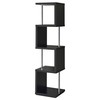 Coaster Home Furnishings Baxter 67-inch 4-Shelf Bookshelf Black and Chrome