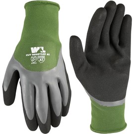 Wells Lamont Men's Waterproof Work Gloves with Latex Double Coating, Green/Black, Medium (609M-300)