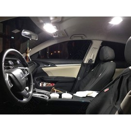 BRISHINE Kit de luces LED interiores blancas para Honda Civic Sedan/Coupe 2012 2013 2014 2015 paquete de bombillas LED interiores superbrillantes de 6000 K + luces de matrícula y herramienta de