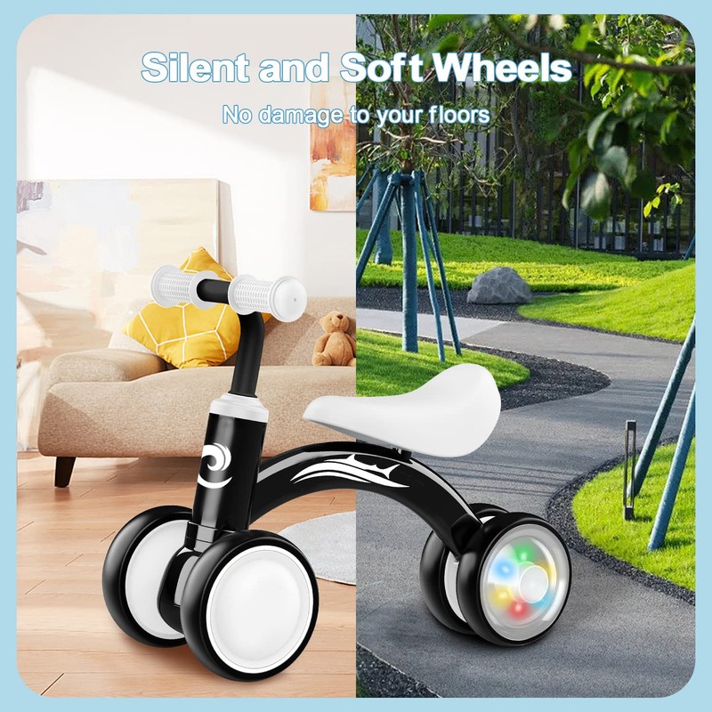 Colorful Lighting Baby Balance Bike Toys for 1 Year Old
