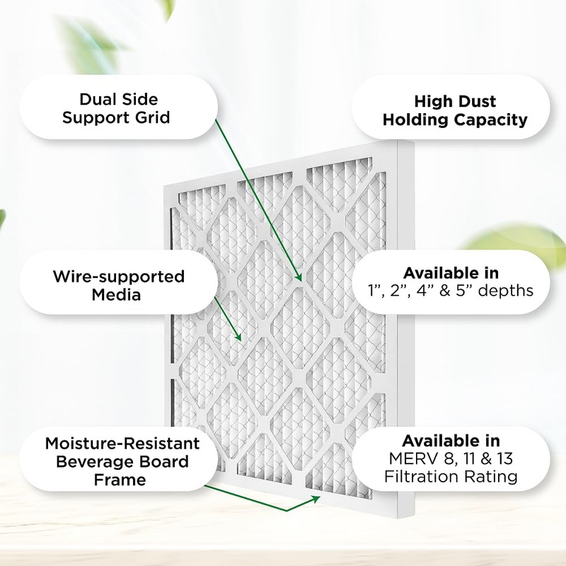 Mann+Hummel 16x25x4 MERV 11 Pleated HVAC AC Furnace Air Filters.