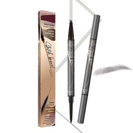 2-in-1 Magic 4 Tips Eyebrow Pencil, 3D Microblading Eyebrow Pencil, Waterproof & Smudgeproof, 2024 Eyebrow Pencil, Durable & Natural (Dark Grey 03#)