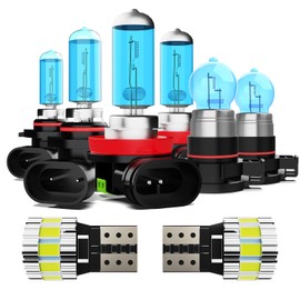 ZPXGIZT Light Bulbs Fit For Dodge Durango 2011-2013, High Performance Halogen Headlight Bulb And License Plate Lights Combo, 9005 H11 5202 High Low Beam Fog Lights, 6000K White Light, Pack of 8