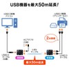 Sanwa Supply USB-EXSET3 USB 2.0 Extender, Up to 166.2 ft