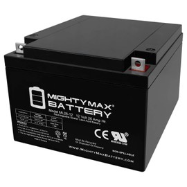 Mighty Max Battery ML26-12 -12 Volt 26 AH, T3 Terminal, Rechargeable SLA AGM Battery