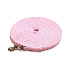 Puppy Training Lead Small Dog Recall Obedience Training Leash 20ft (6m) in 13mm Strong Webbing in (Baby Pink)
