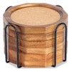 LiWiBet Wood Cork Coasters for Drinks Absorbent with Holder, 4.33in