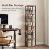 MAHANCRIS 5-Tier Rotating Bookshelf, Freestanding Corner Bookshelf, 360° Spinning Bookcase,